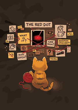 Cat Investigates the Red Dot