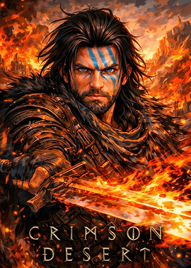 Crimson Desert Warrior in Flames