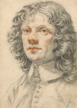 Portrait of a Man with Curly Hair
