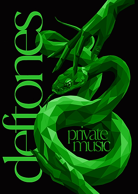 Deftones Green Snake and Hands with Text