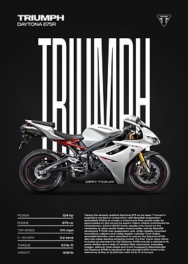Triumph Daytona 675R Motorcycle Poster