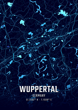 Wuppertal Midnight City Map