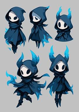 Chibi Knight with Blue Flames