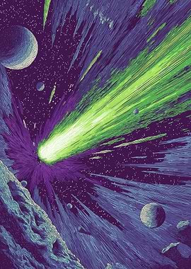 Comet Streaking Through Space