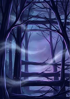 Enchanted Forest at Night