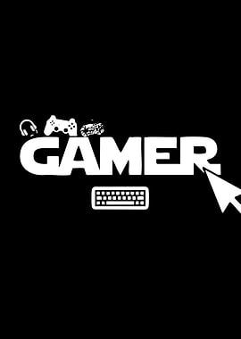 Gamer Text Art with Icons