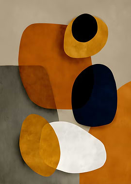 Abstract Geometric Shapes in Warm Tones