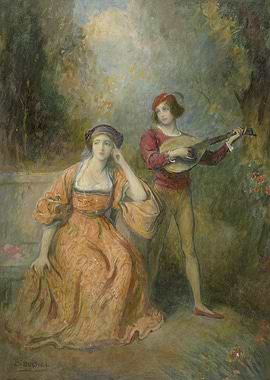 Couple in a Garden with Music