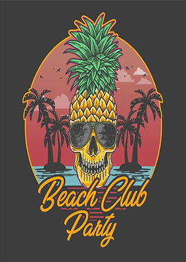 Pineapple Skull Beach Party