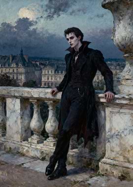 Vampire in Paris at Night