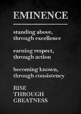 Eminence definition on chalkboard