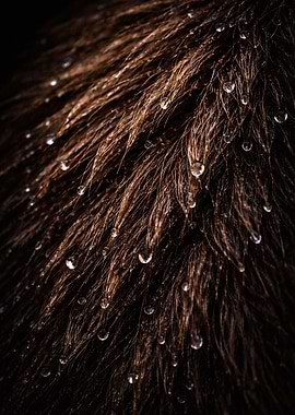 Close-up of wet animal fur