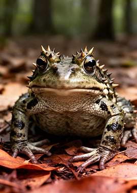 Spiky Toad on Forest Floor