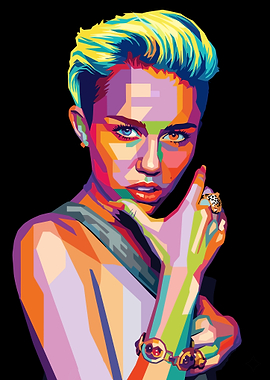 Miley Cyrus Pop Art Portrait