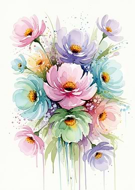 Watercolor Floral Arrangement