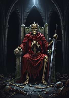 Skeleton King on Gothic Throne
