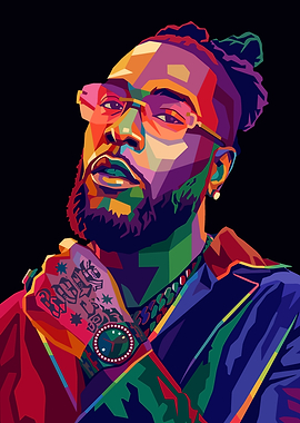 Colorful Portrait of Burna Boy