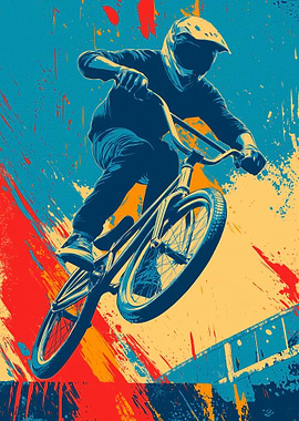 BMX Rider in Mid-Air