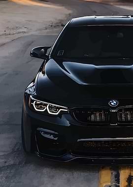 Black BMW M4 Front View