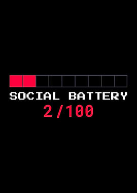 Social Battery Low Funny Gamer HP Bar