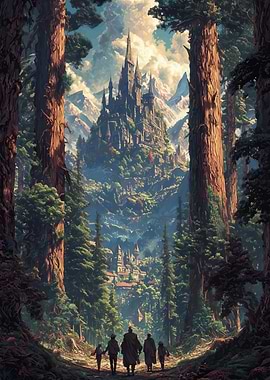 Fantasy Castle in a Forest Landscape