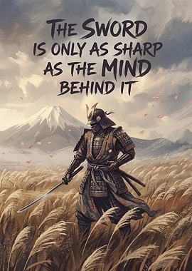 Samurai Warrior with Mount Fuji