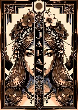 Art Deco Japan Woman Portrait