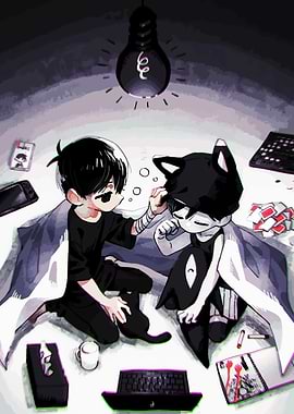 Two Boys Under a Lightbulb