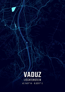 Vaduz Midnight City Map