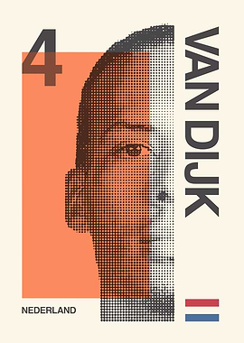 Portrait of Van Dijk on Dutch Stamp