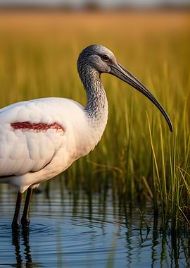 Ibis in marshland