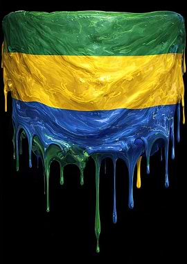 Dripping Flag of Gabon