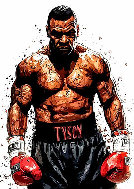 Mike Tyson Boxing Portrait