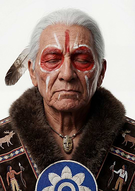 Native American Elder with War Paint