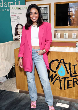 Vanessa Hudgens in Pink Blazer and Jeans