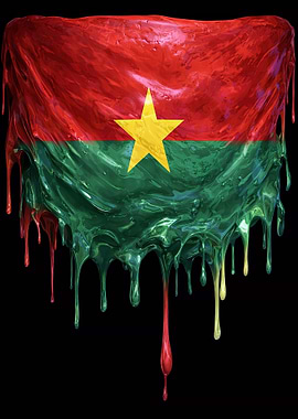 Dripping Burkina Faso Flag