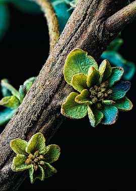 Macro Green Bud Branch Photography