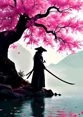 Samurai Under Cherry Blossoms