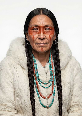 Native American Woman with Face Paint