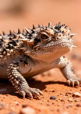Thorny Devil Lizard on Sand