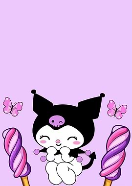 Kuromi with Butterflies and Candy