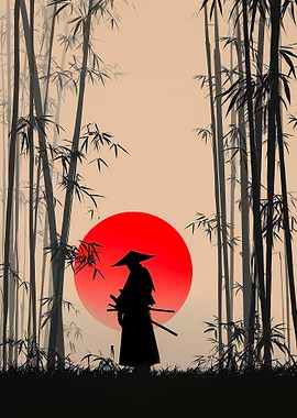 Samurai Silhouette at Sunset