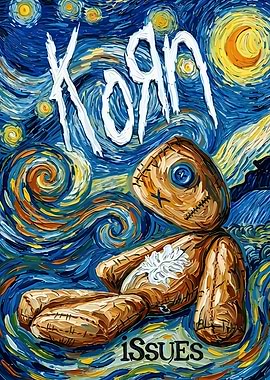 Korn Issues Starry night painting art
