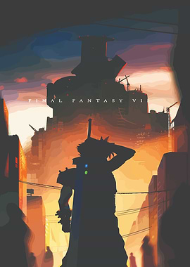 Final Fantasy VII Cityscape Silhouette