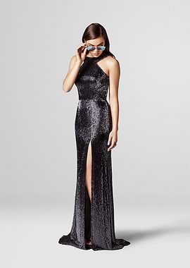 Hailee Steinfeld in sequined gown and sunglasses