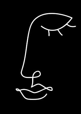 Minimalist Face Line Art