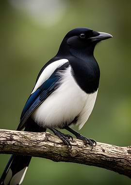 Magpie perched on a branch