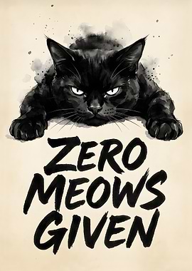 Black Cat Zero Meows Given