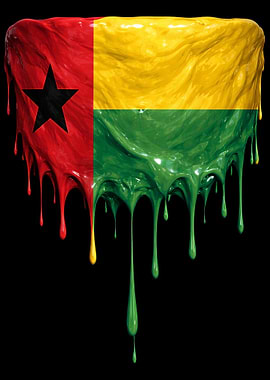 Dripping Flag of Guinea-Bissau