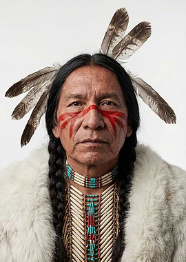 Native American Man with War Paint